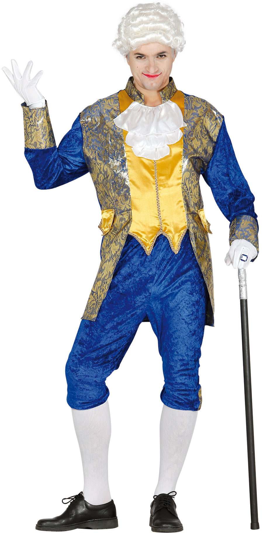 Marquis Kostüm für Herren blau mit Jabot