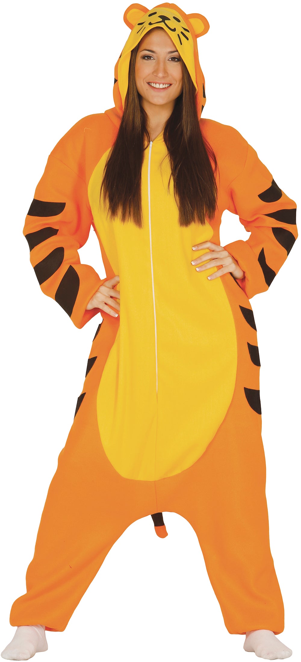 GP84346 – Tierkigurumi Tiger Kapuze Overall – Größe: 42 - 44 (L) – Farbe: Orange