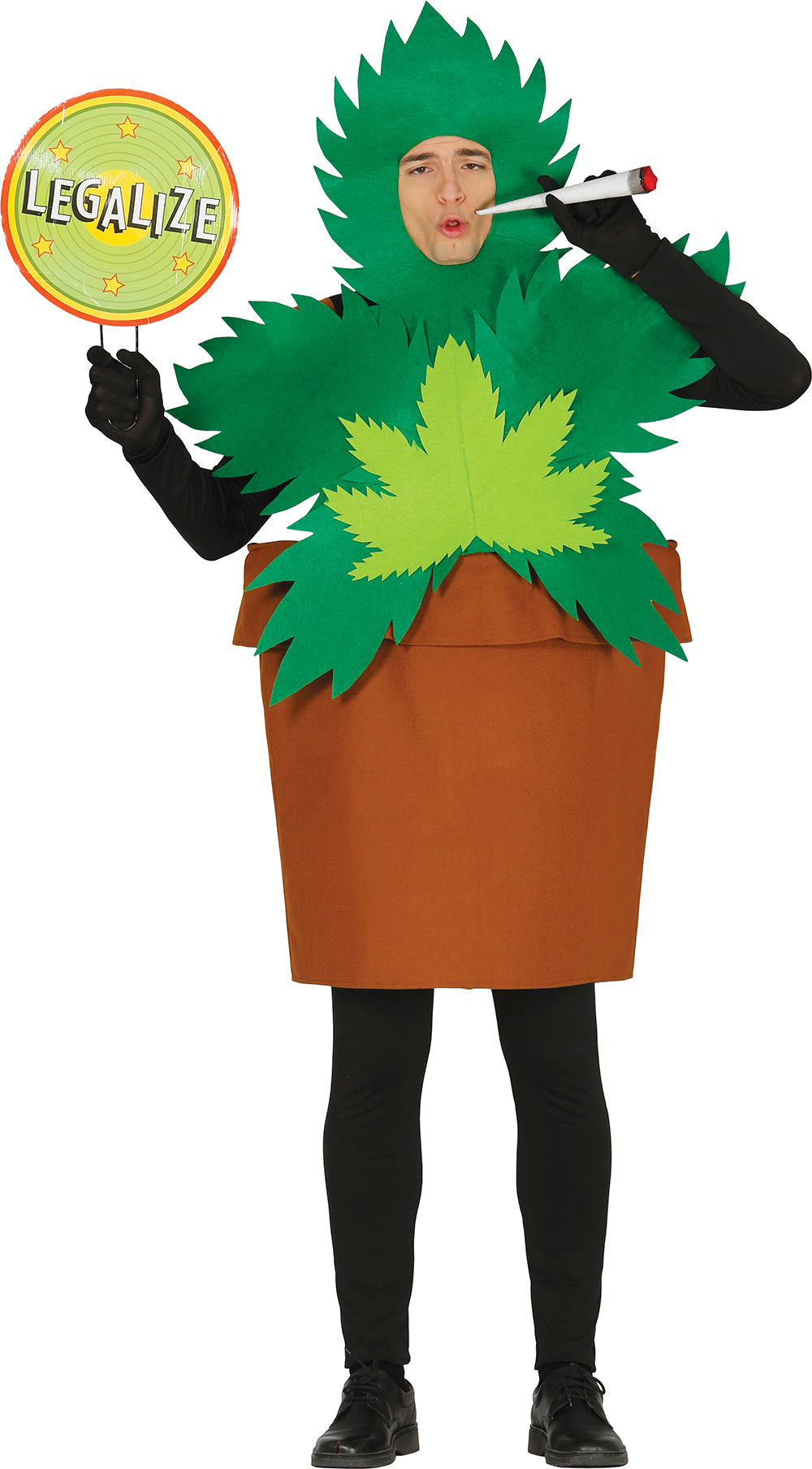 GP84347 – Rastafarianische Grüne Pflanze Spaß – Größe: 52 - 54 (L) – Farbe: Grün
