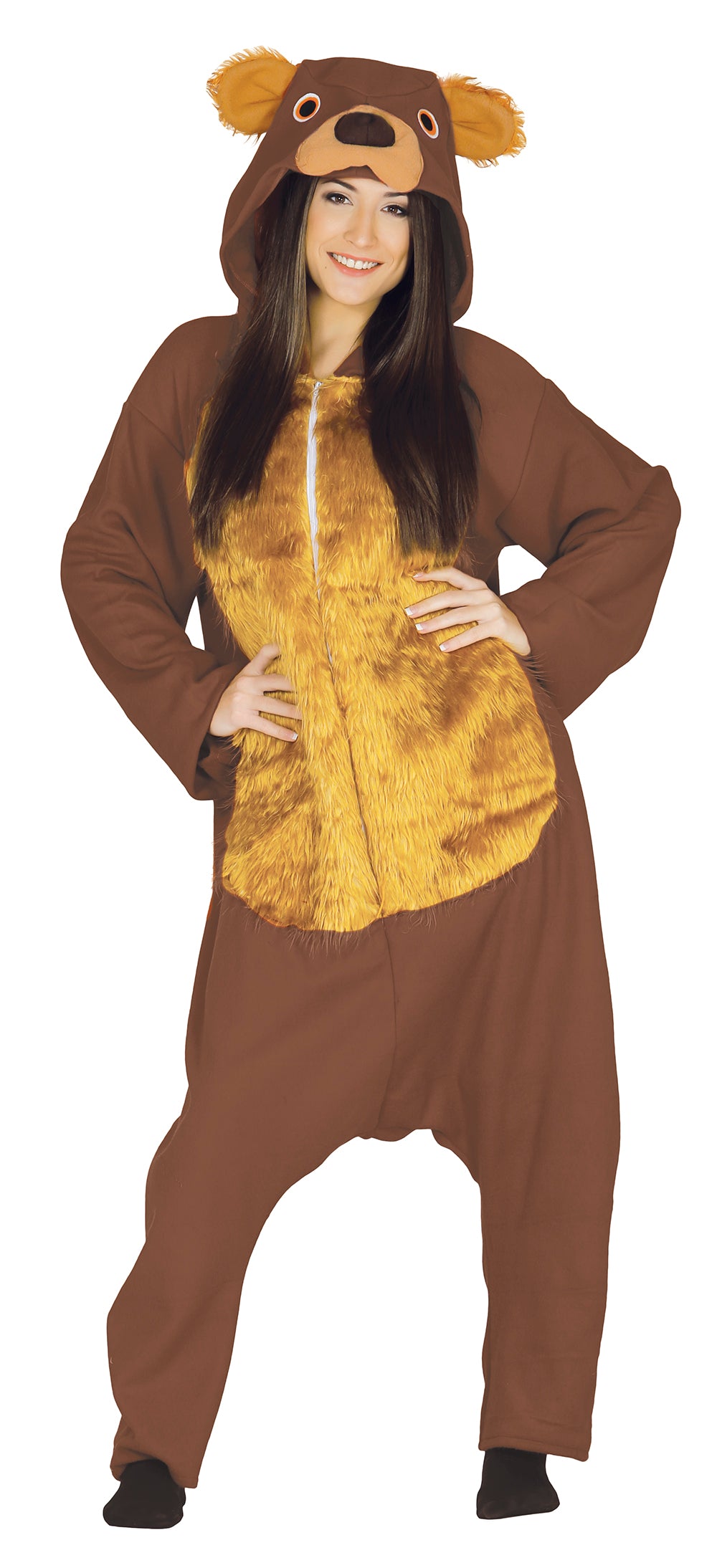 GP84353 – Bär Kigurumi Kostüm Tier – Größe: 52 - 54 (L) – Farbe: Braun