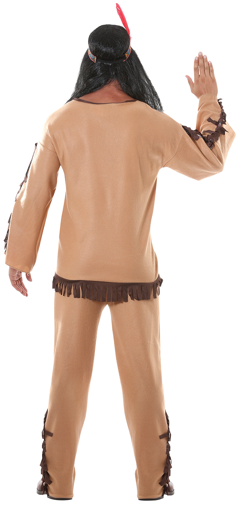 GP84363 – Indischer Häuptling Fransen Karneval – Größe: 52 - 54 (L) – Farbe: Braun
