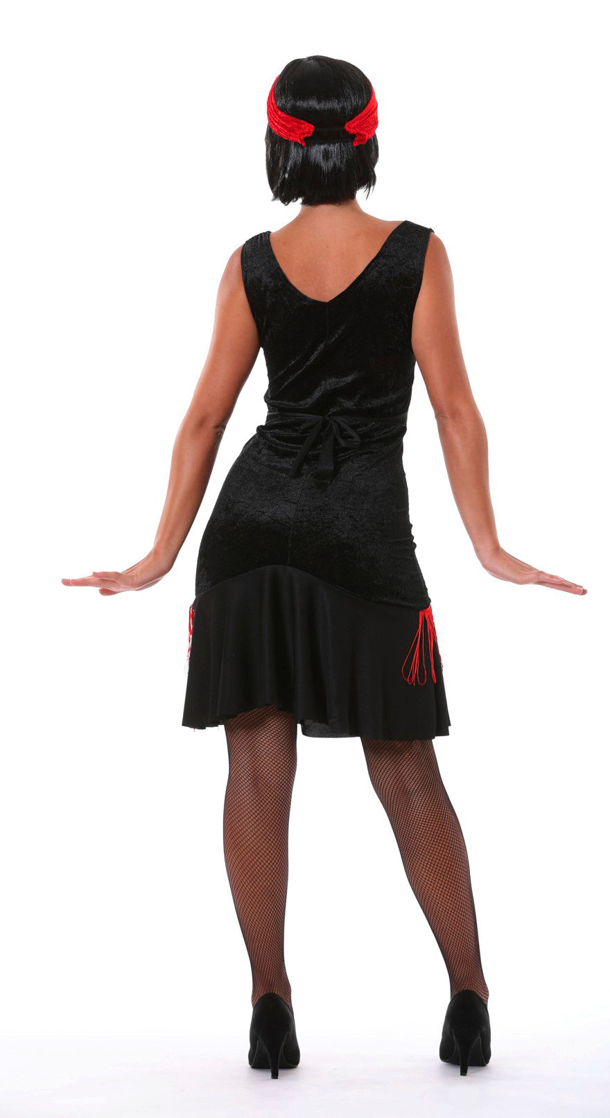 GP84366 – 20S Charleston Tanzkleid Rot Schwarz – Größe: 38 - 40 (M) – Farbe: Schwarz, Ansicht 2