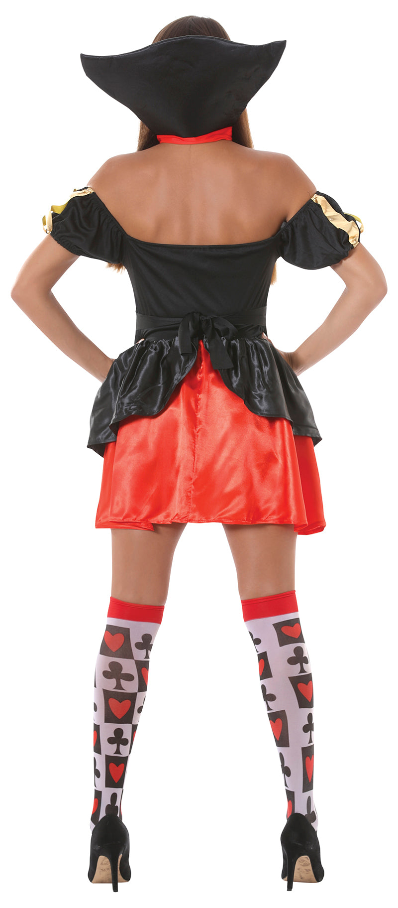 GP84385 – Karneval Königin Herz Spielkarten – Größe: 38 - 40 (M) – Farbe: Schwarz, Ansicht 2