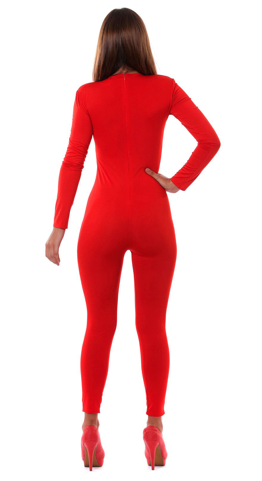 GP84410 – Sportlich Rot Dynamik Kostüm Körperanzug – Größe: 42 - 44 (L) – Farbe: Rot