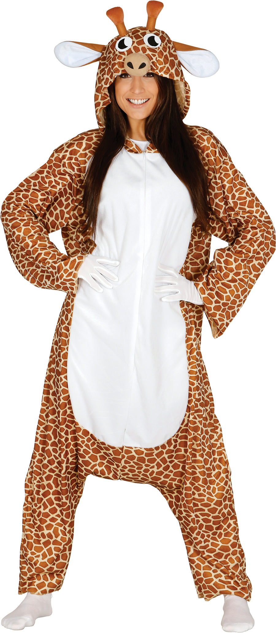 Giraffen Overall für Erwachsene mit Kapuze