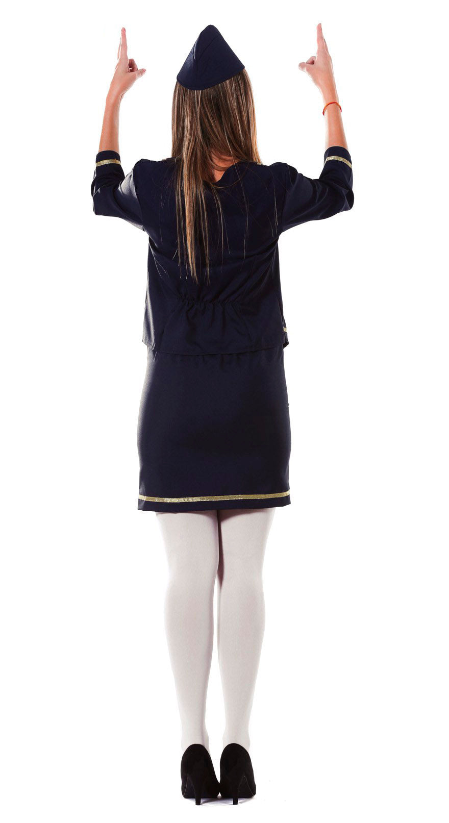 GP84577 – Lotsen Uniform Karnevalskostüm Flugassistent – Größe: 38 - 40 (M) – Farbe: Blau, Ansicht 2