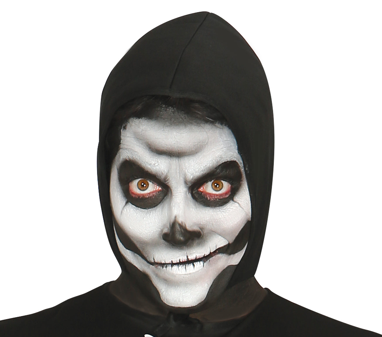 GP80027 – Skelett Reaper Halloween Anzug Mit Kapuze – Größe: 48 - 50 (M) – Farbe: Schwarz