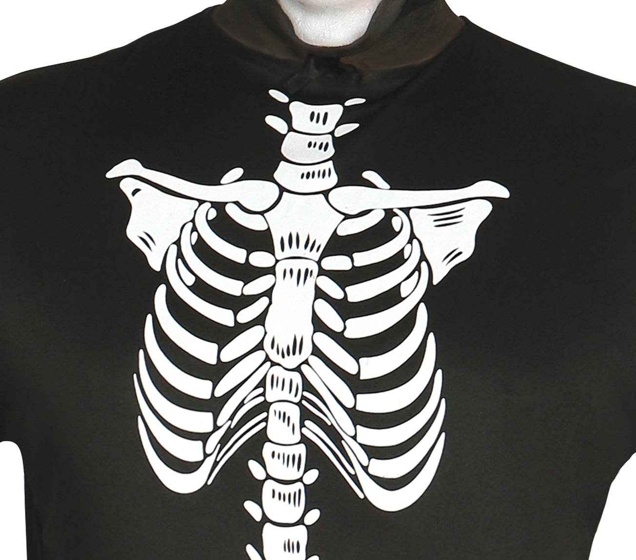 GP80027 – Skelett Reaper Halloween Anzug Mit Kapuze – Größe: 48 - 50 (M) – Farbe: Schwarz