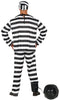 GP80029 – Dieb Kostüm Karneval Gefängnis – Größe: 48 - 50 (M), 54 - 56 (XL) – Farbe: Schwarz
