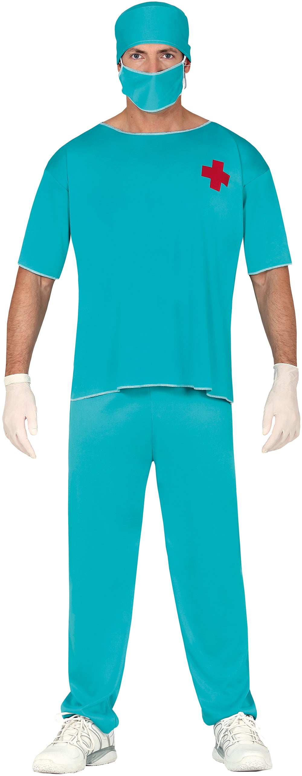 GP80223 – Arzt Kostüm Chirurg Karneval Outfit – Größe: 48 - 50 (M) – Farbe: Blau