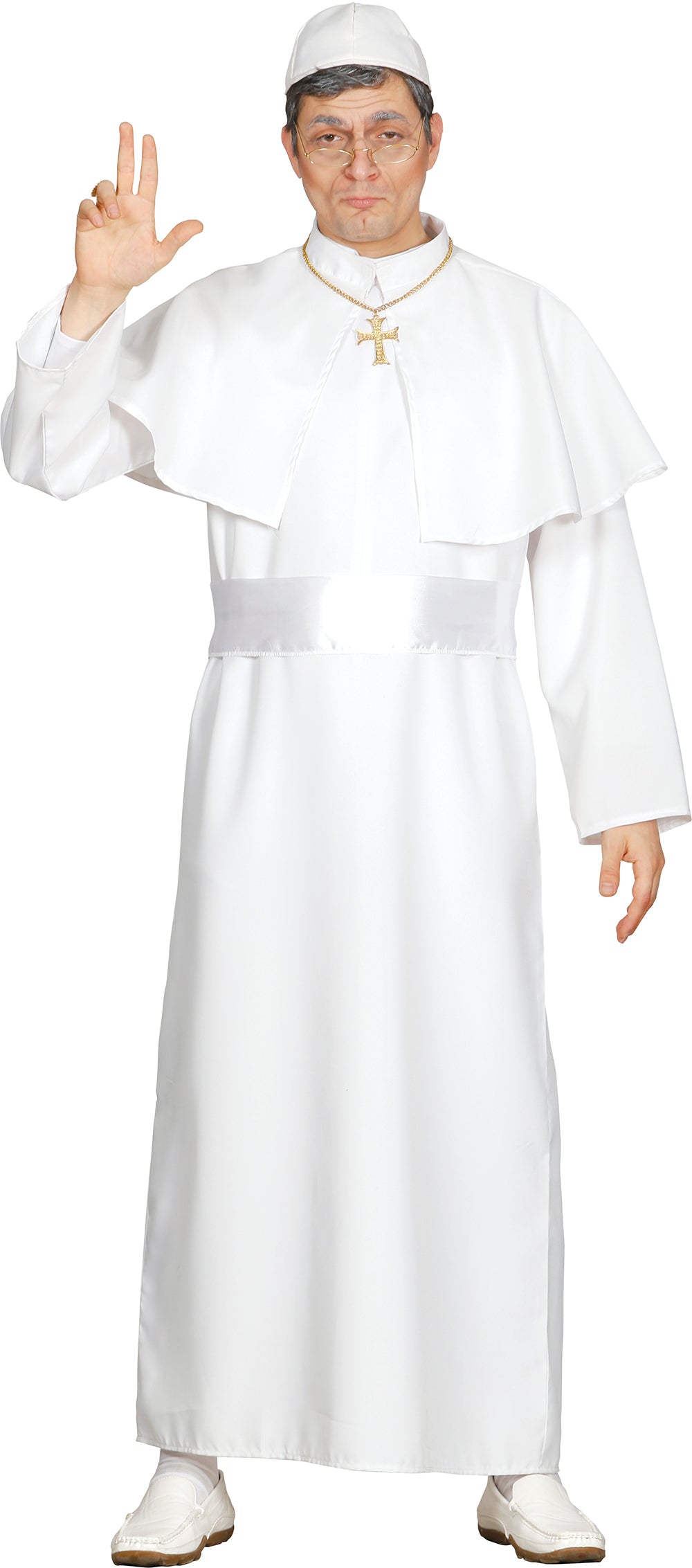 GP80418 – Religiöse Festtagsgewänder Priesterkostüm – Größe: 48 - 50 (M) – Farbe: Weiß