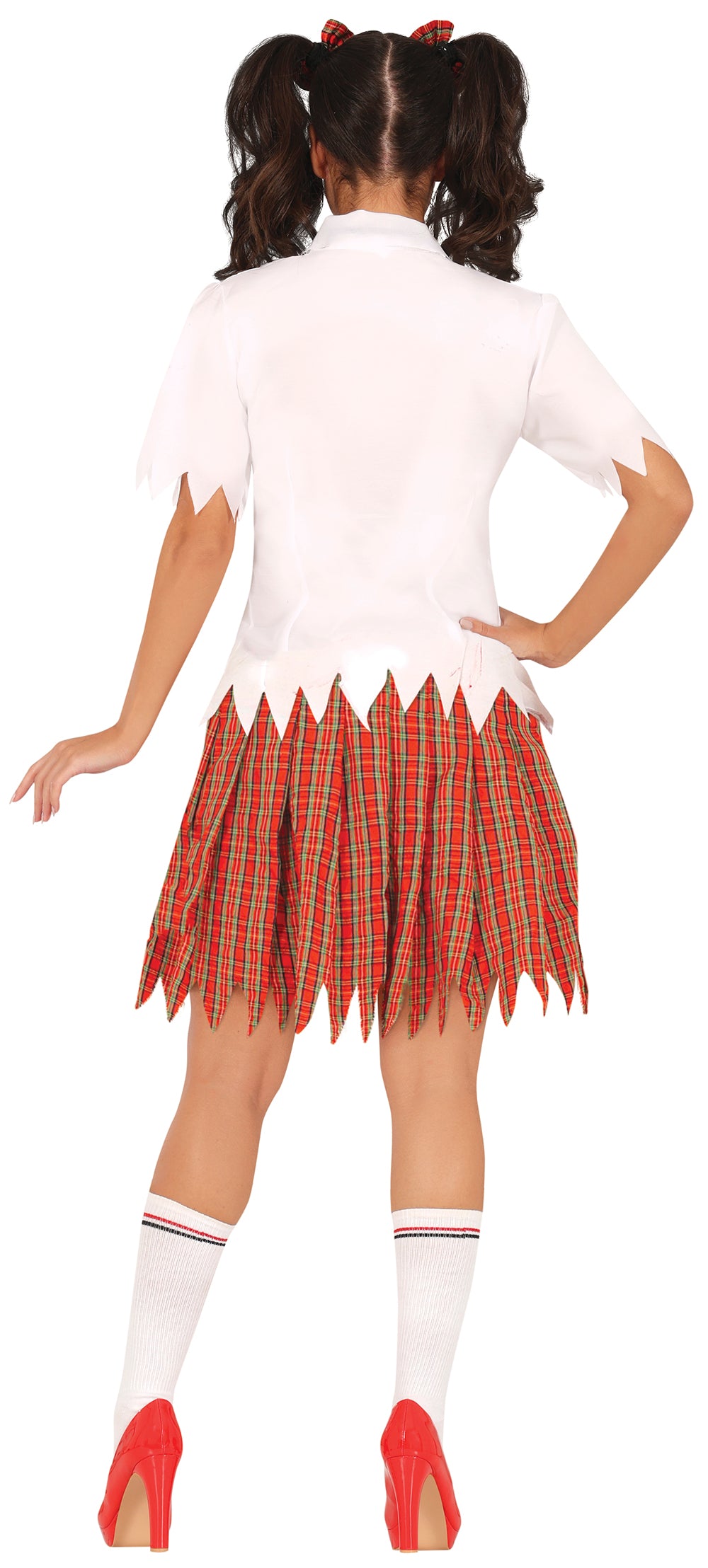 GP80484 – Zombie Schulmädchen Gruseloutfit Halloween – Größe: 36 - 38 (S) – Farbe: Rot
