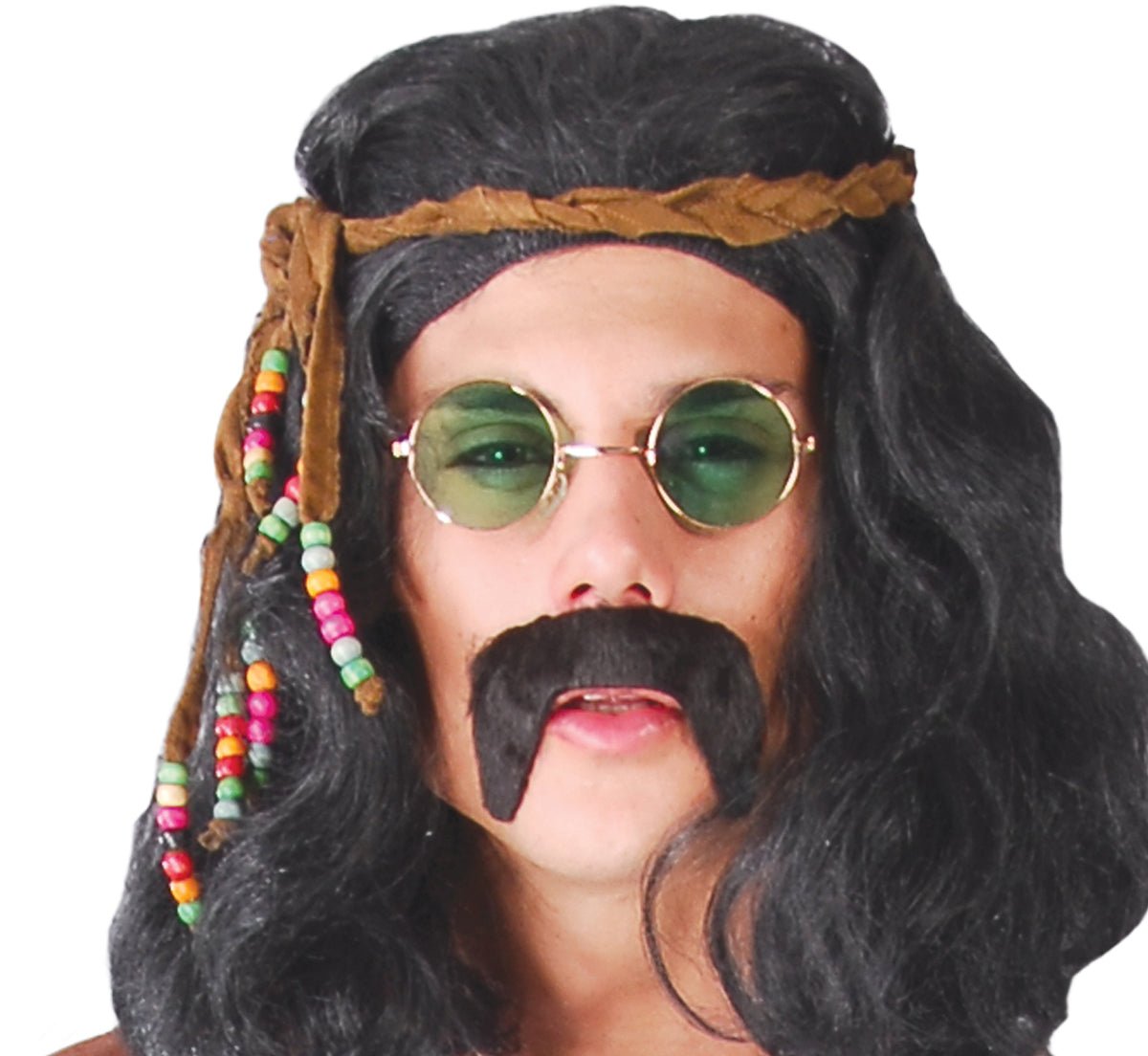 GP80522 – Hippie 70er Jahre Kostüm Bunter Flower – Größe: 48 - 50 (M) – Farbe: Braun
