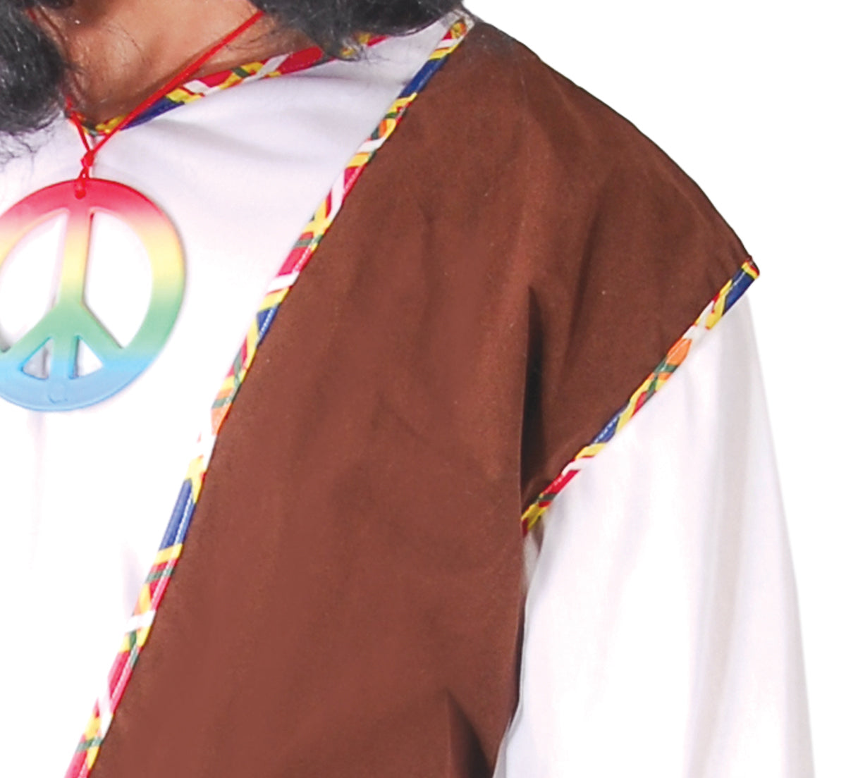 GP80522 – Hippie 70er Jahre Kostüm Bunter Flower – Größe: 48 - 50 (M) – Farbe: Braun