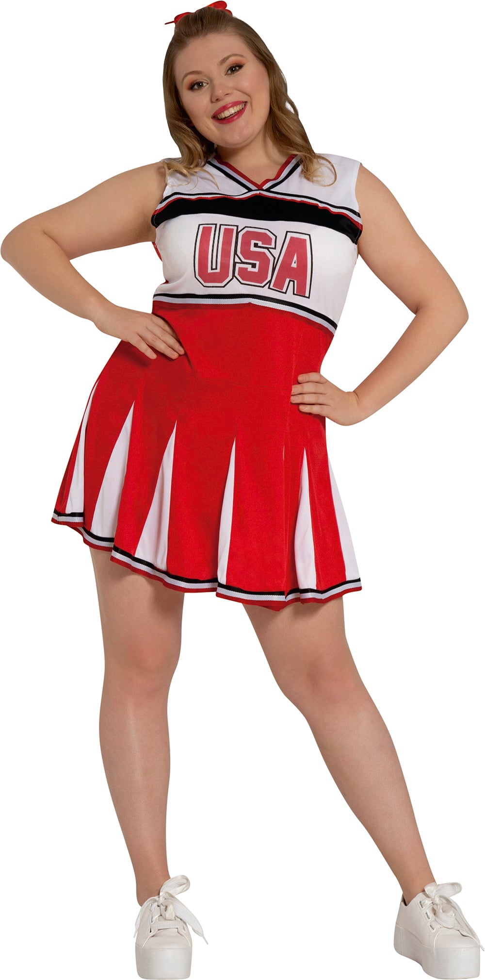 GP80597 – Sport Festliche Cheerleader Karneval – Größe: 44 - 46 (XL) – Farbe: Rot