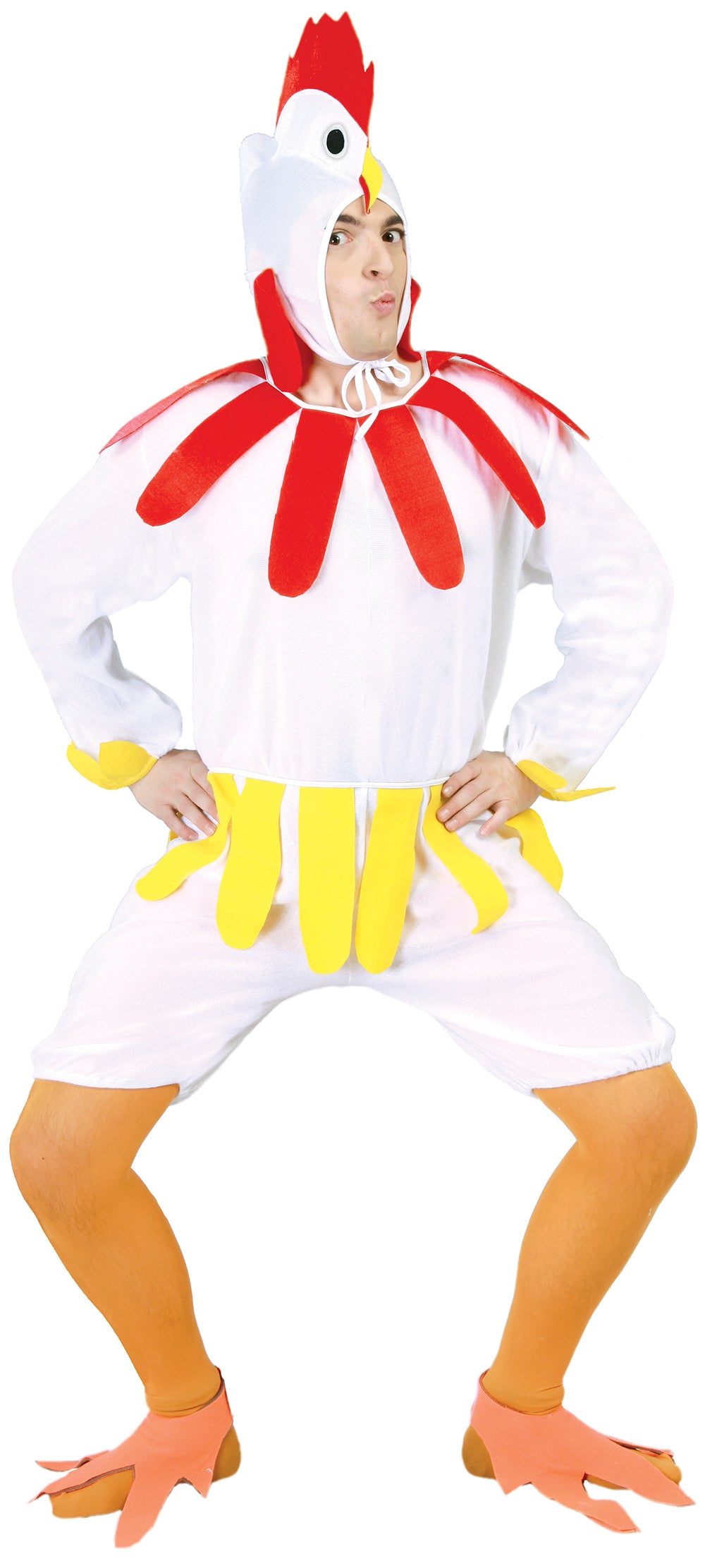 GP80605 – Tier Fantasie Huhn Anzug Karneval – Größe: 48 - 50 (M) – Farbe: Weiß