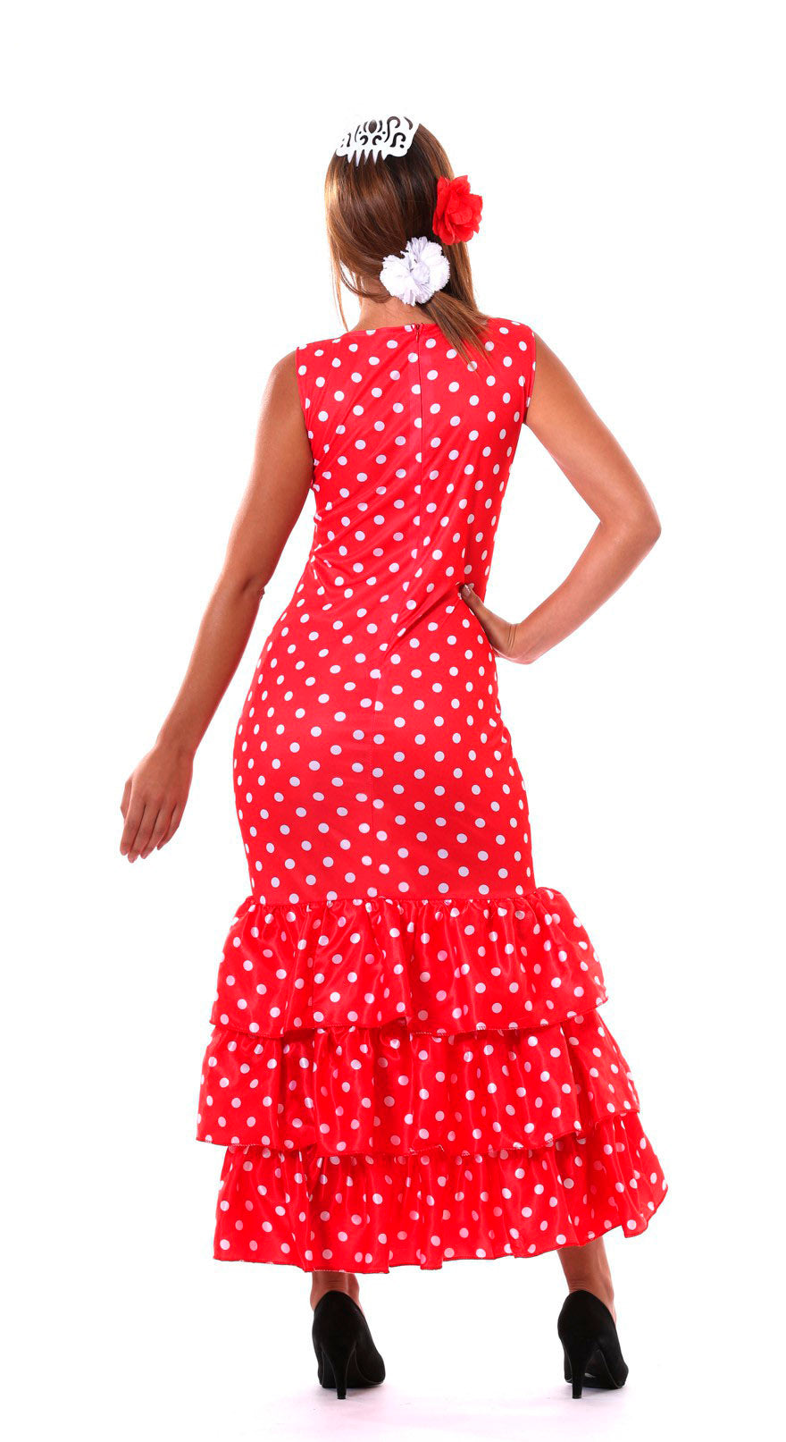 GP80629 – Tänzerin Kleid Kultur Flamenco – Größe: 42 - 44 (L) – Farbe: Rot