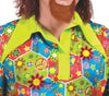 GP80631 – Hippie Karneval Kostüm Bunte Blumenkraft – Größe: 48 - 50 (M) – Farbe: Grün
