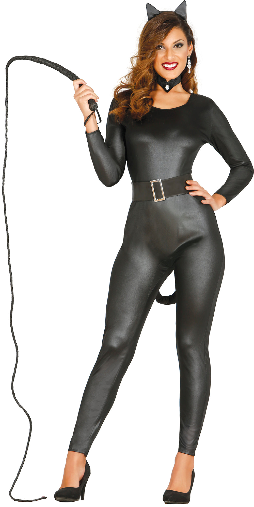 GP80751 – Katze Fledermaus Abenteuerheld Kostüm – Größe: 42 - 44 (L) – Farbe: Schwarz