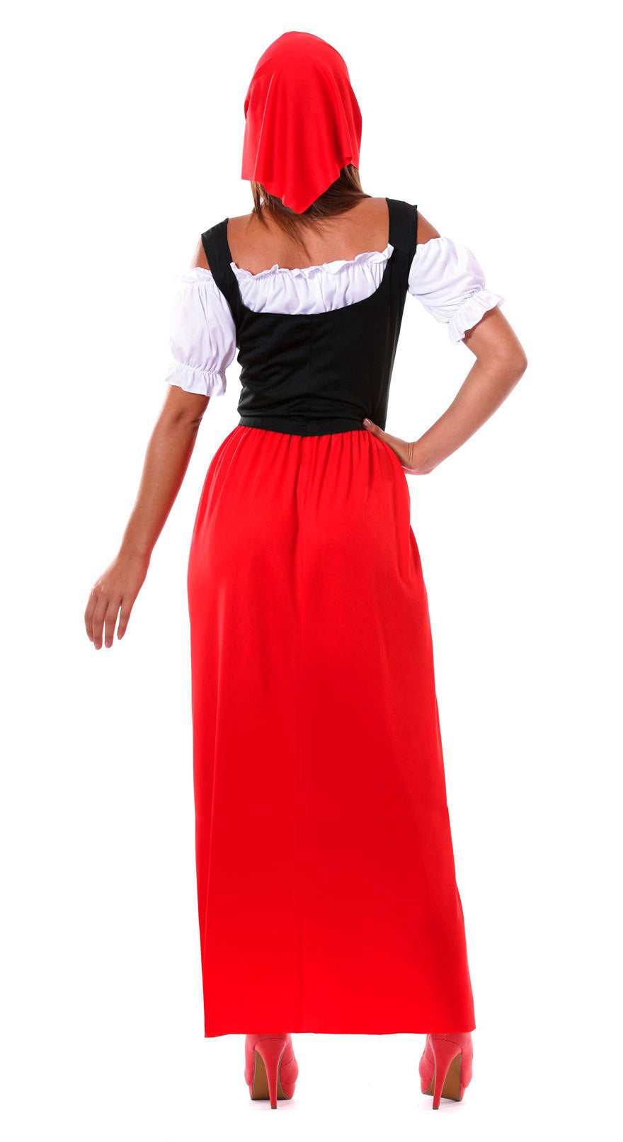 GP80664 – Mittelalter Wirtin Kostüm Rot – Größe: 38 - 40 (M) – Farbe: Rot