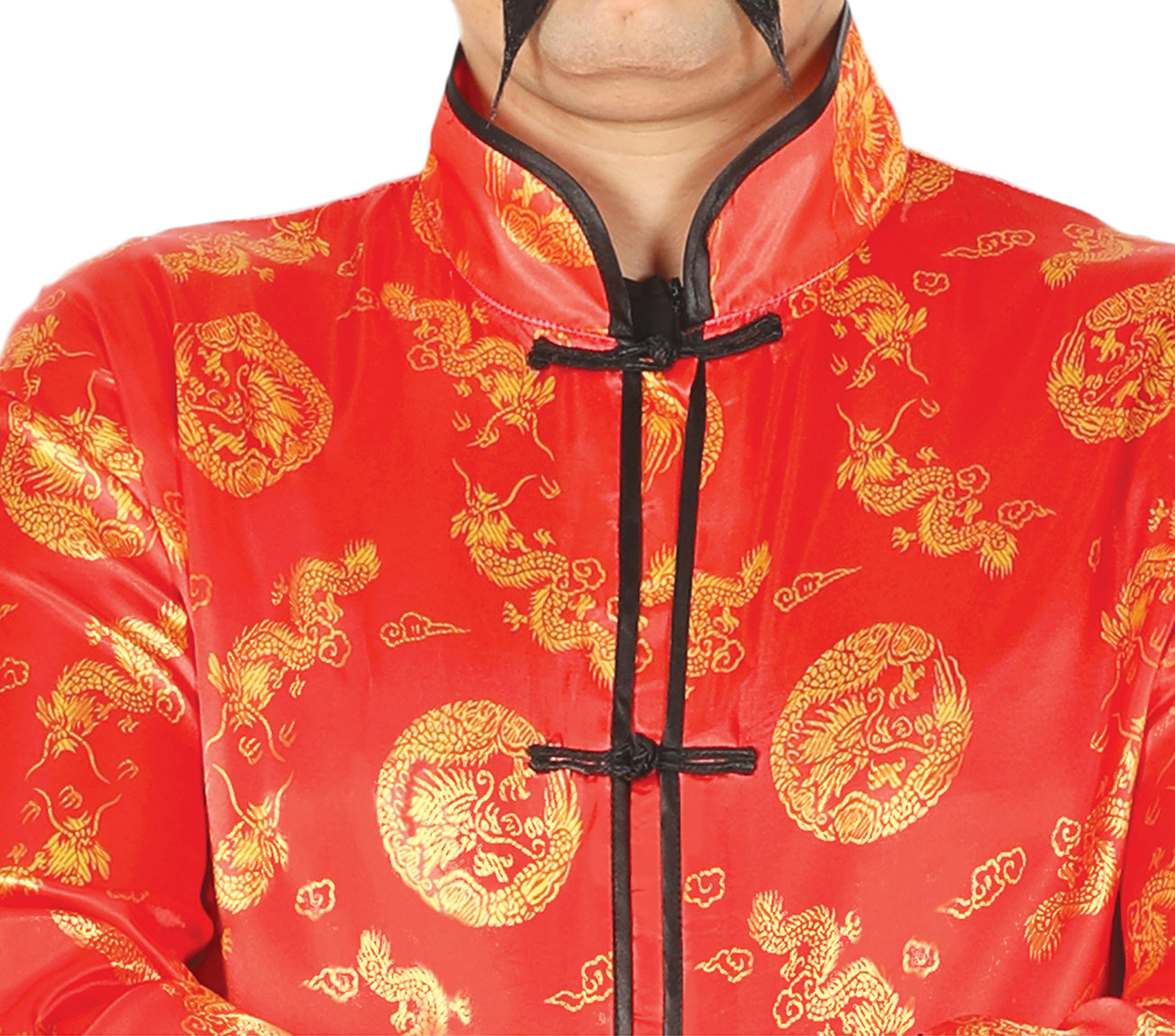 GP80666 – Asiatisches Karnevalsoutfit Drachenmuster – Größe: 48 - 50 (M) – Farbe: Rot