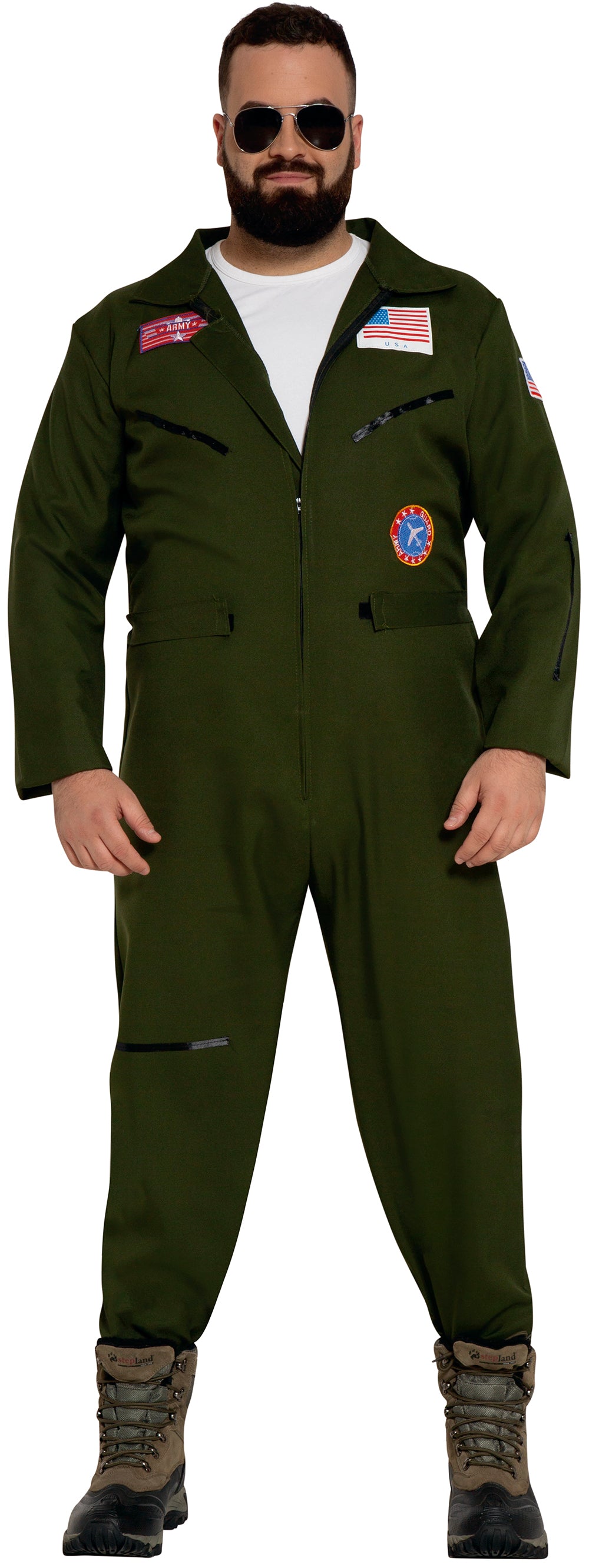 GP80803 – Pilot Abenteurer Filmheld Military – Größe: 54 - 56 (XL) – Farbe: Grün