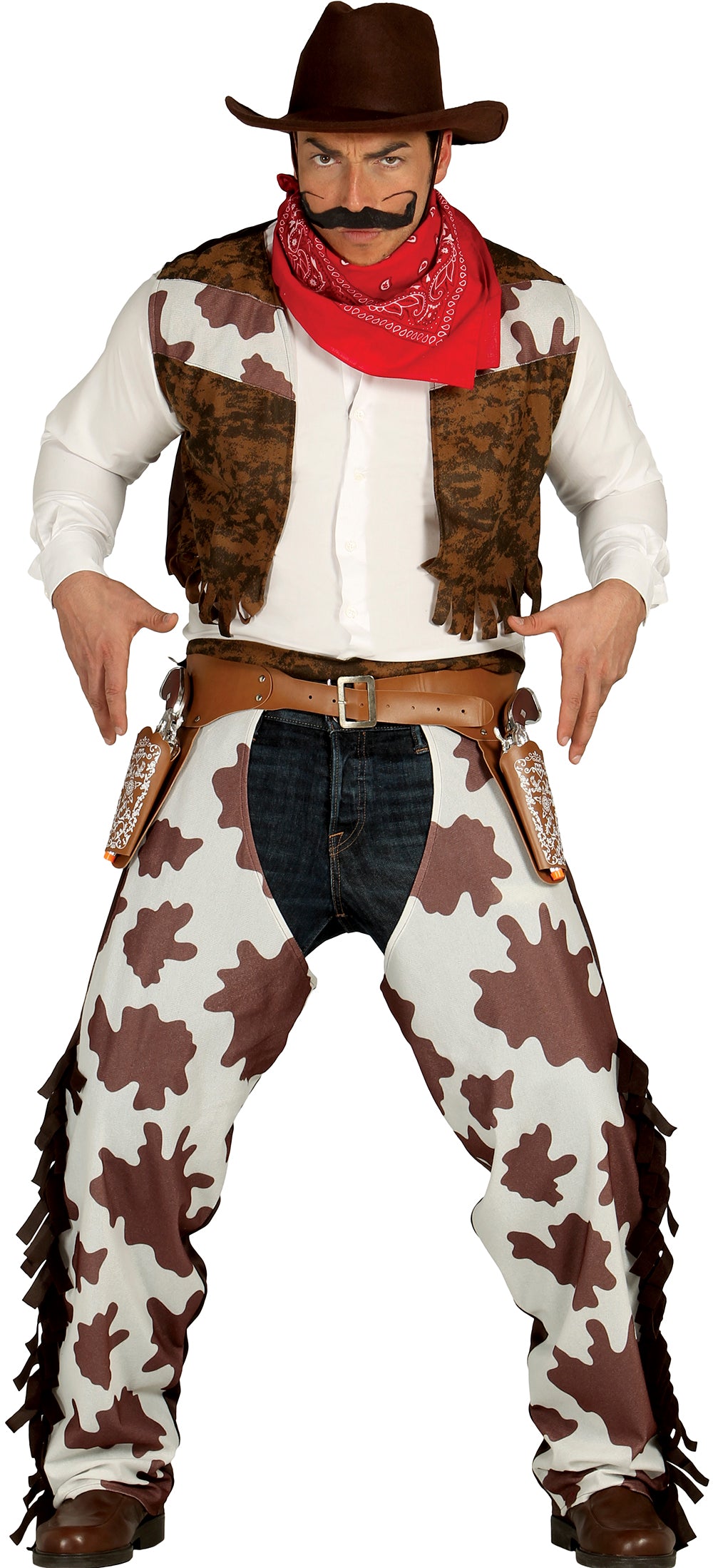 GP80824 – Cowboy Abenteuer Wildwest Kostüm Karneval – Größe: 48 - 50 (M), 54 - 56 (XL) – Farbe: Braun
