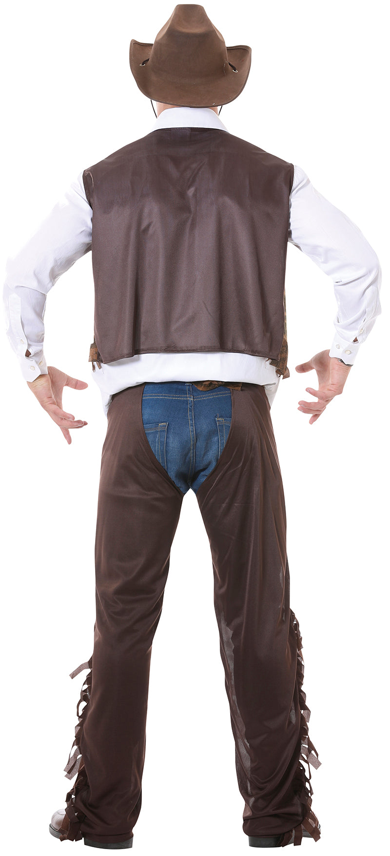 GP80824 – Cowboy Abenteuer Wildwest Kostüm Karneval – Größe: 48 - 50 (M), 54 - 56 (XL) – Farbe: Braun