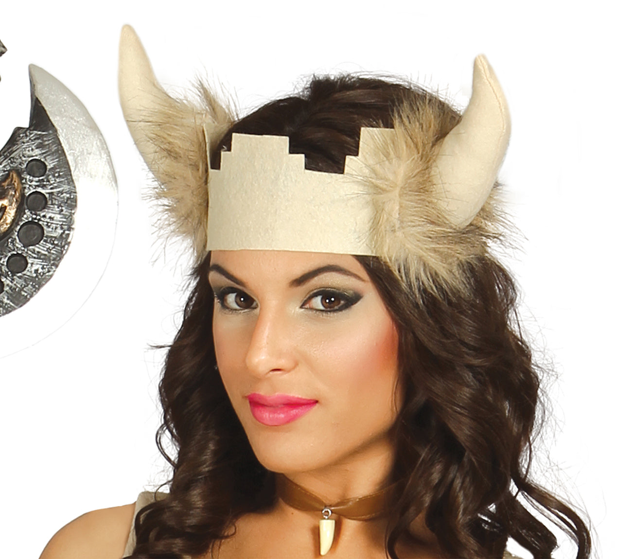 GP84896 – Wikinger Abenteuer Kriegerin Kostüm – Größe: 36 - 38 (S) – Farbe: Beige