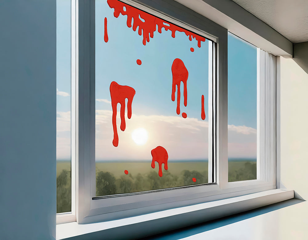 GP24329 – Halloween Fensterdeko Gel 20 x 20 cm – Farbe: Rot, Schwarz