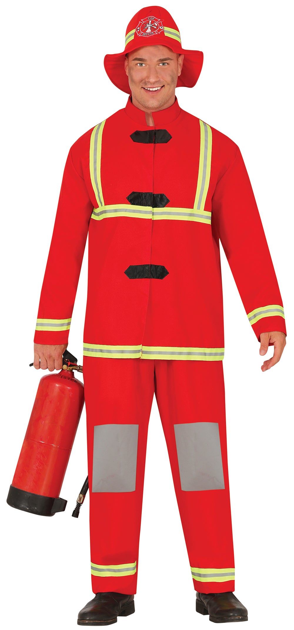 GP84323 – Feuerwehrheld Karneval Kostüm – Größe: 48 - 50 (M) – Farbe: Rot