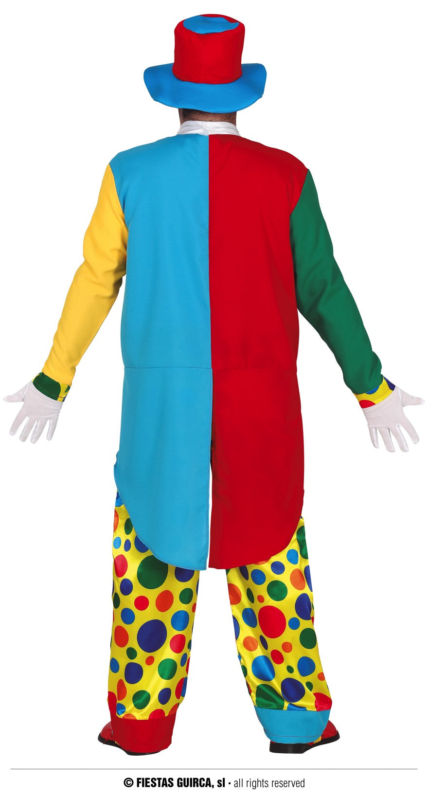 GP84368 – Clown Karneval Outfit Bunter Mantel – Größe: 54 - 56 (XL) – Farbe: Mehrfarbig