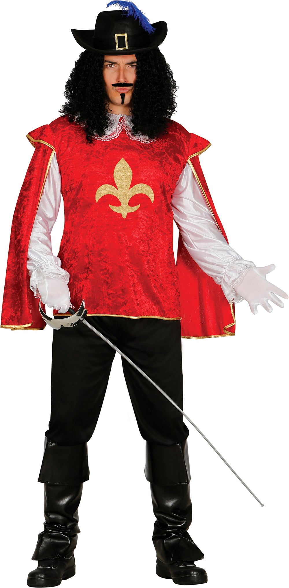 GP84389 – Musketier Abenteurer Kostüm – Größe: 48 - 50 (M) – Farbe: Schwarz