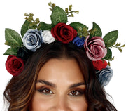 Blumen Haarreif für Damen mit Rosen und Blättern, Bild 1