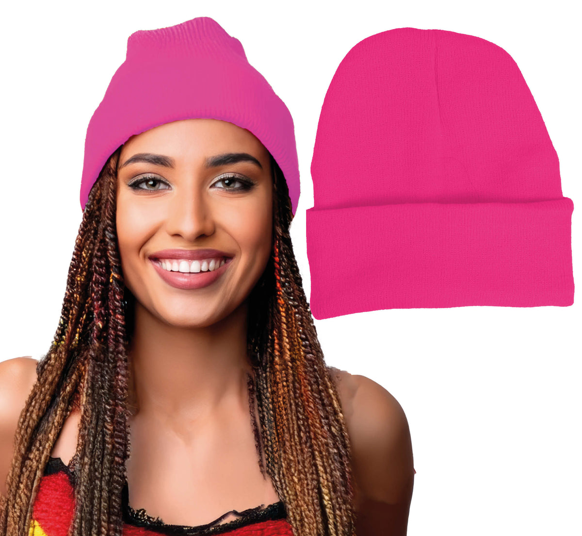 GP23064 – Neon Strickmütze für Erwachsene Beanie – Farbe: Pink