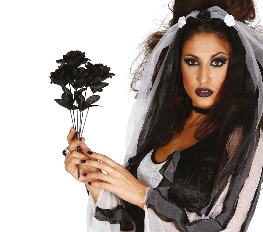 GP19899 – Brautstrauß schwarze Rosen 35 cm – Farbe: Schwarz, Ansicht 2