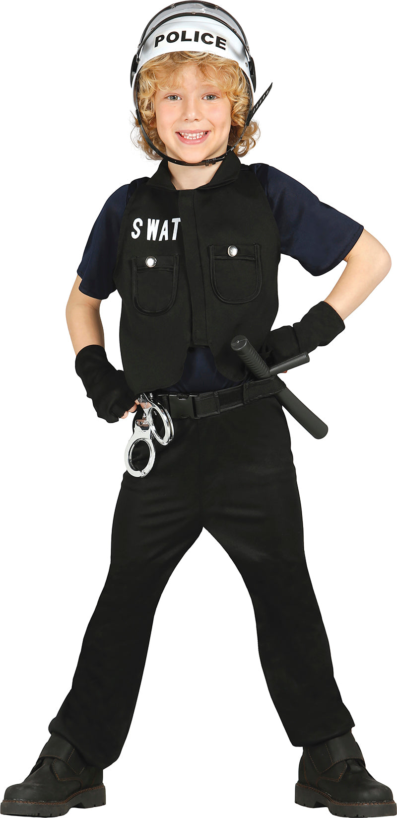 GP85646 – Polizei SWAT Abenteuer Fasching Set – Größe: 110/116 – Farbe: Schwarz