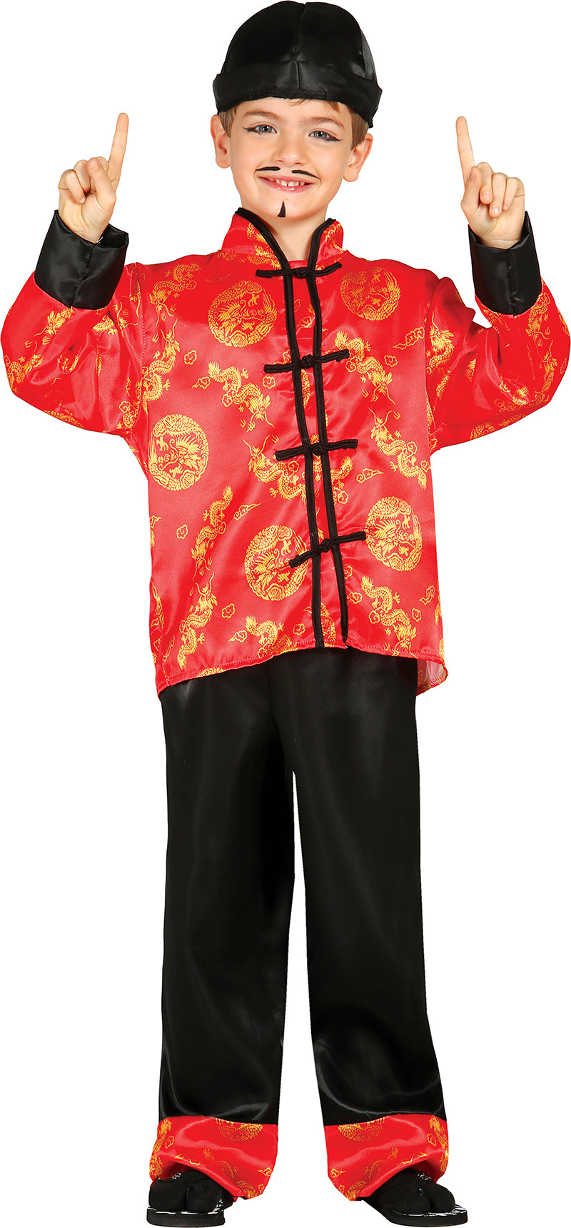 GP85653 – Asiatisches Kostüm Traditionelles Design – Größe: 128/134 – Farbe: Rot