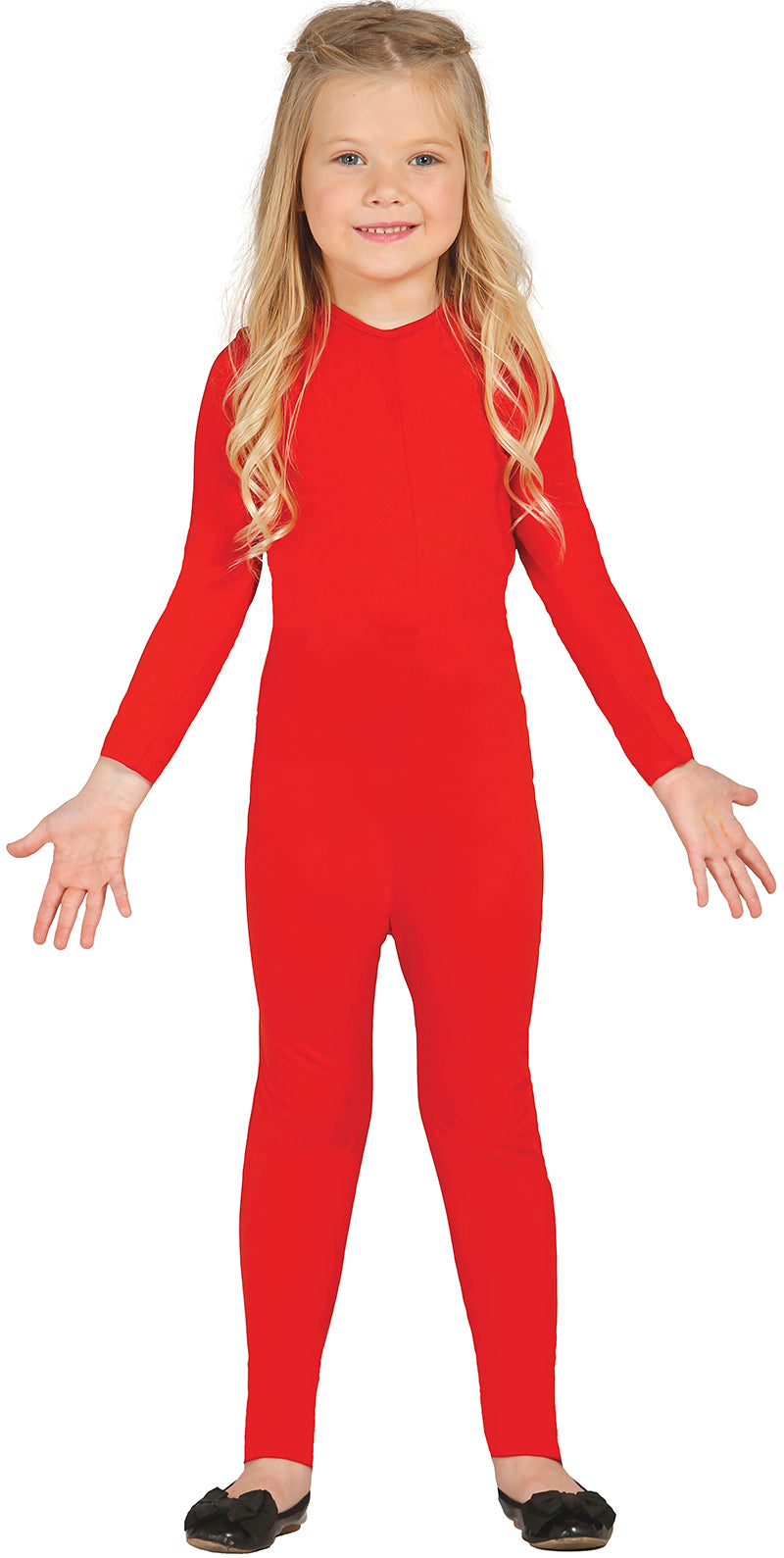 Ganzkörper Body für Mädchen rot langarm