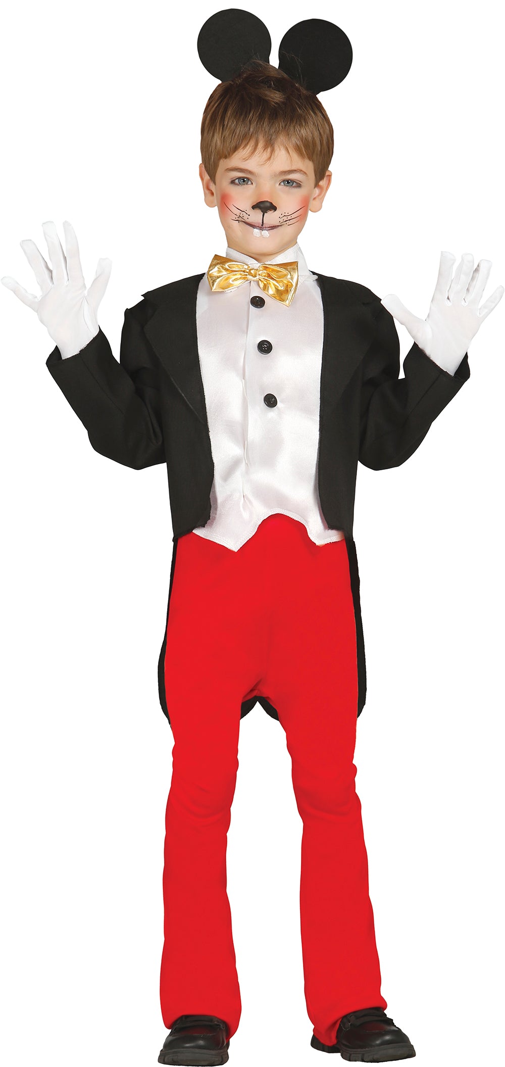 GP85693 – Maus Kostüm Karneval Kinder Mantel – Größe: 140/146, 98/104 – Farbe: Schwarz