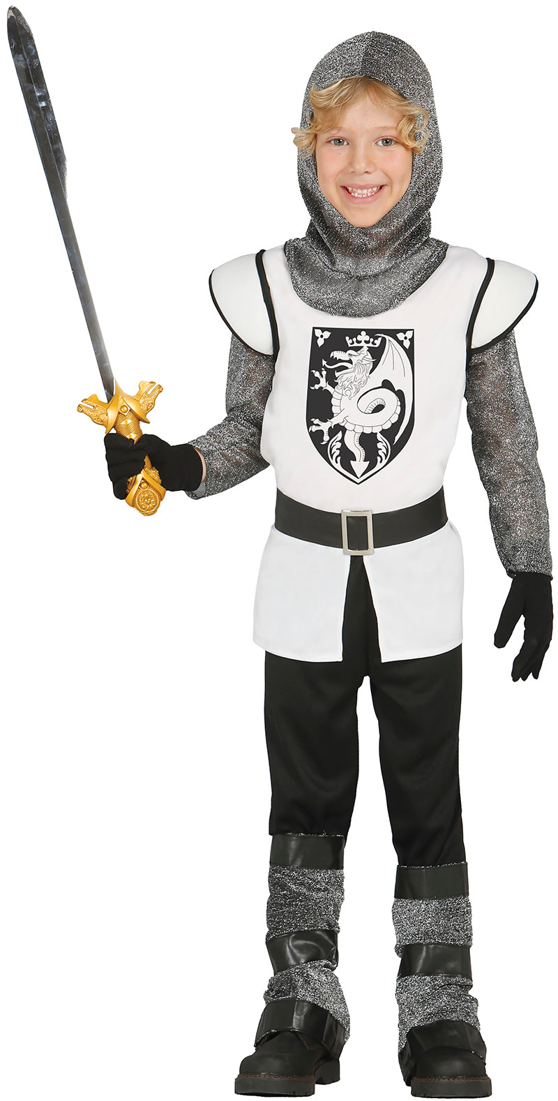 GP85696 – Ritter Abenteuer Mittelalter Drachen Kostüm – Größe: 98/104 – Farbe: Schwarz