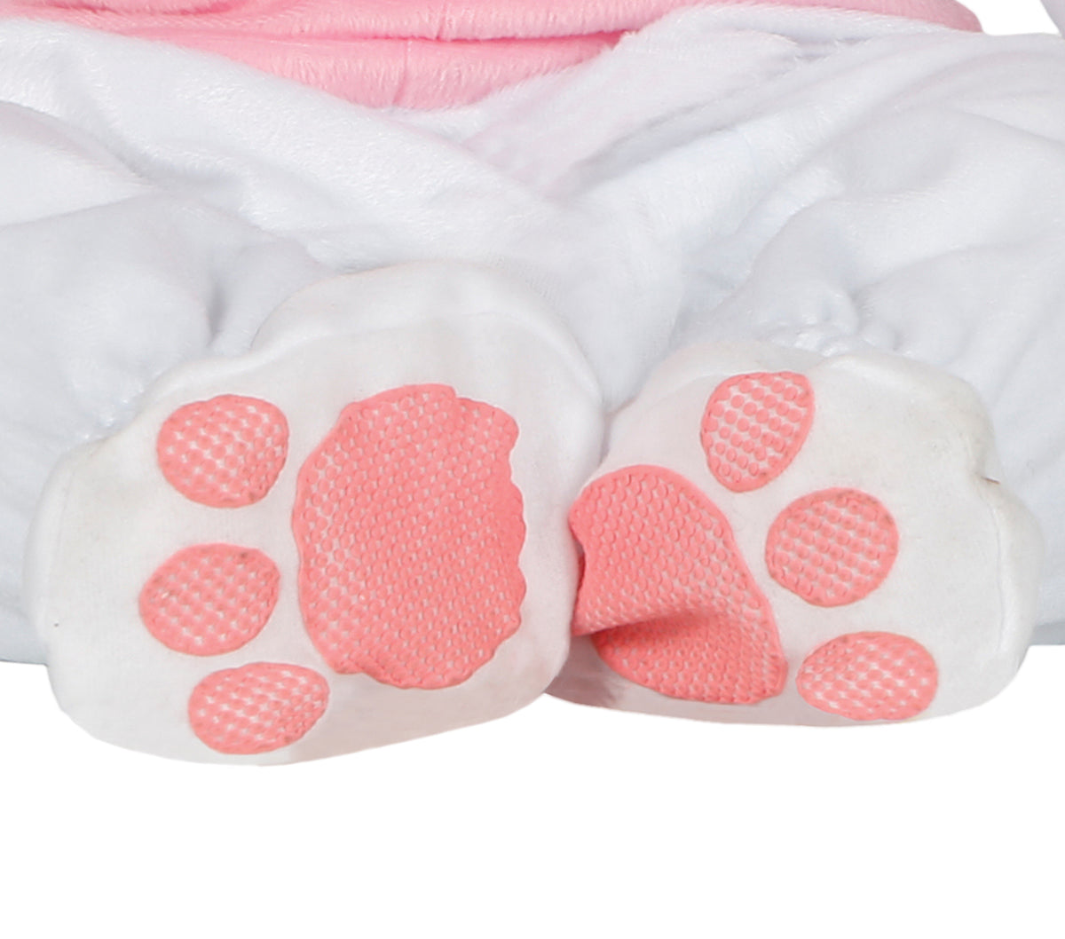 GP85981 – Tierkarneval Babyhasen Anzug Kapuze Füßling – Größe: 86/92 – Farbe: Weiß