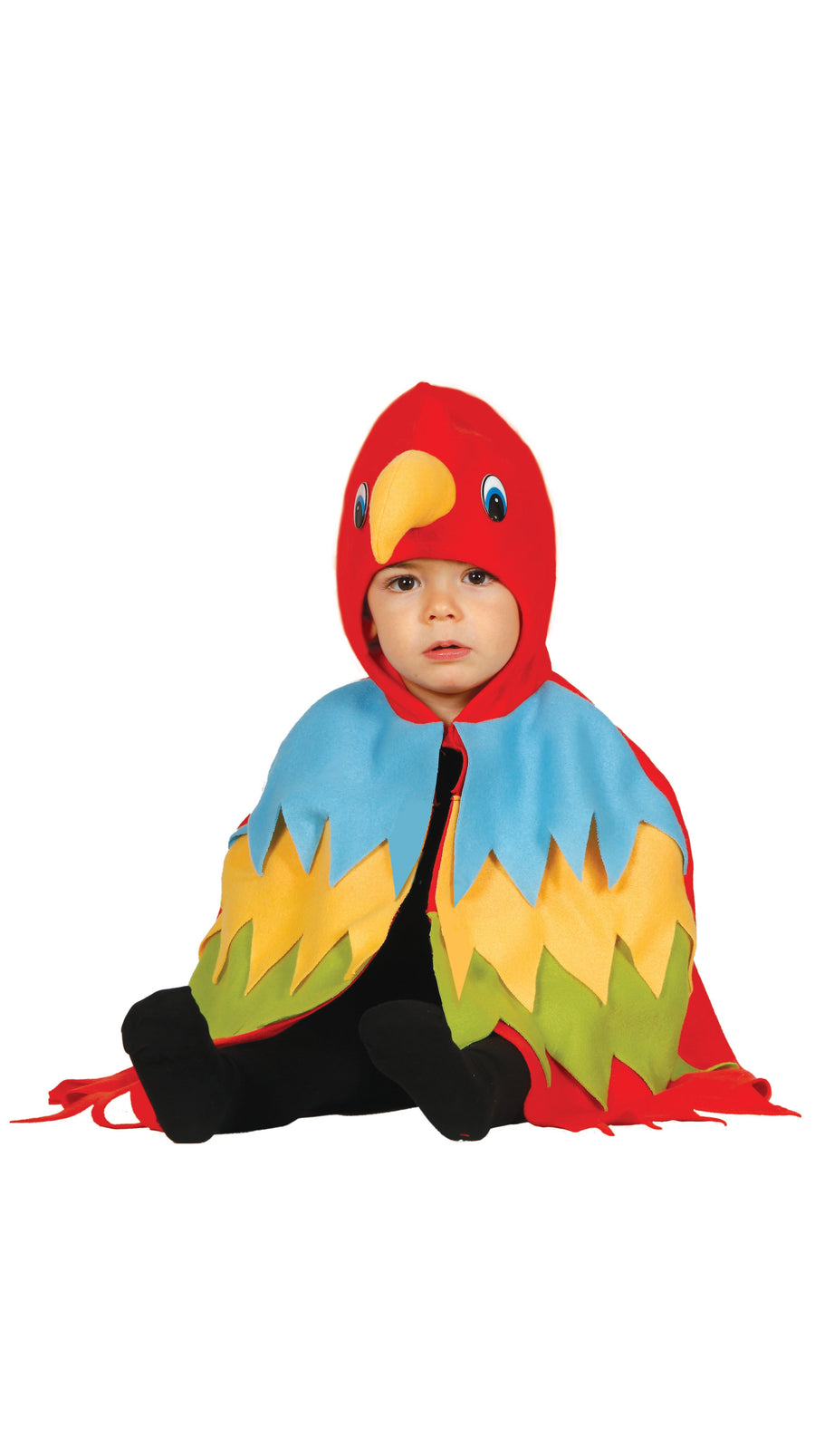 Papageien Kostüm für Babys 88 cm mit Kapuze