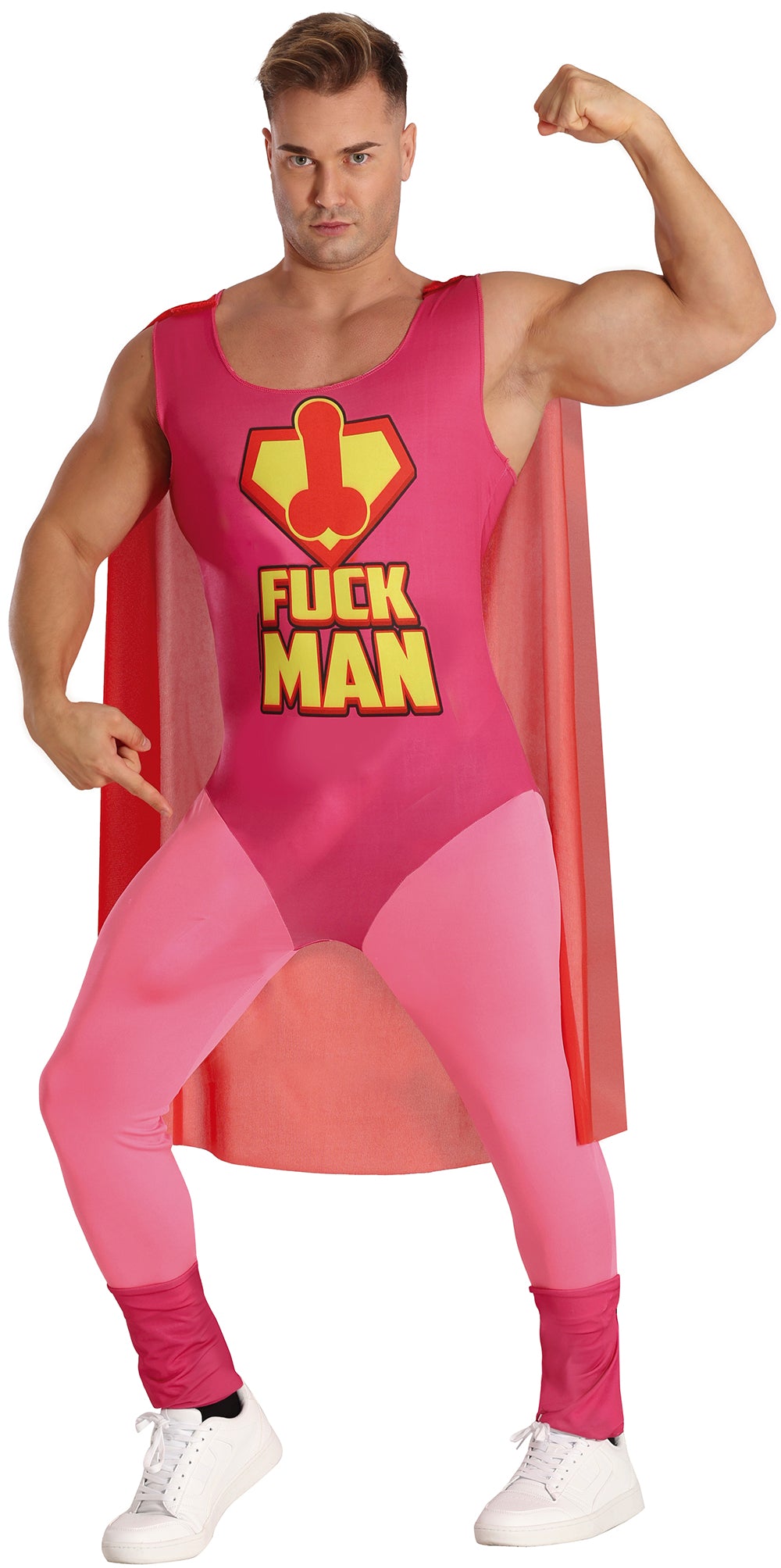 GP86024 – Superhelden Kostüm Spaß Outfit – Größe: 48 - 50 (M), 52 - 54 (L) – Farbe: Pink