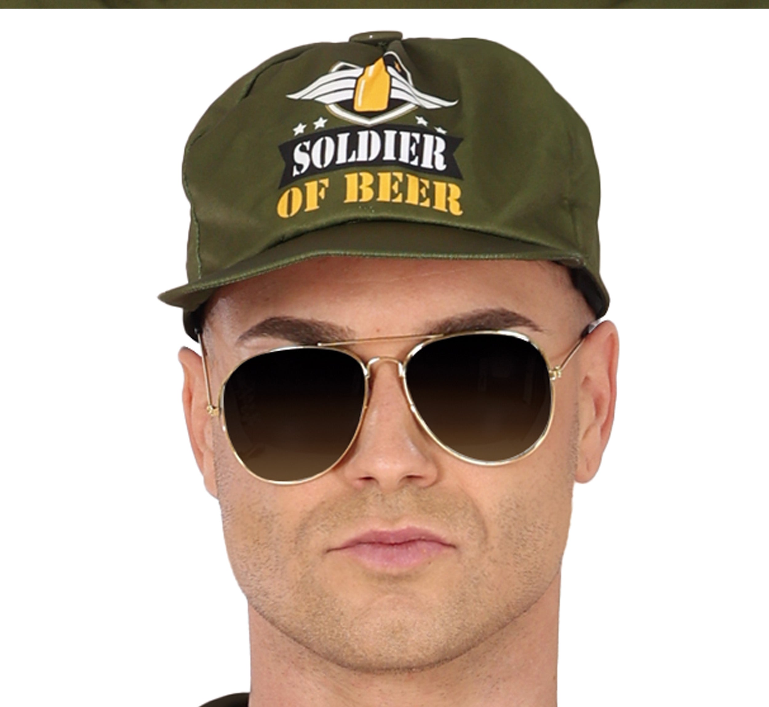 GP86026 – Militär Bier Held Outfit Junggesellenabschied – Größe: 48 - 50 (M), 52 - 54 (L) – Farbe: Grün