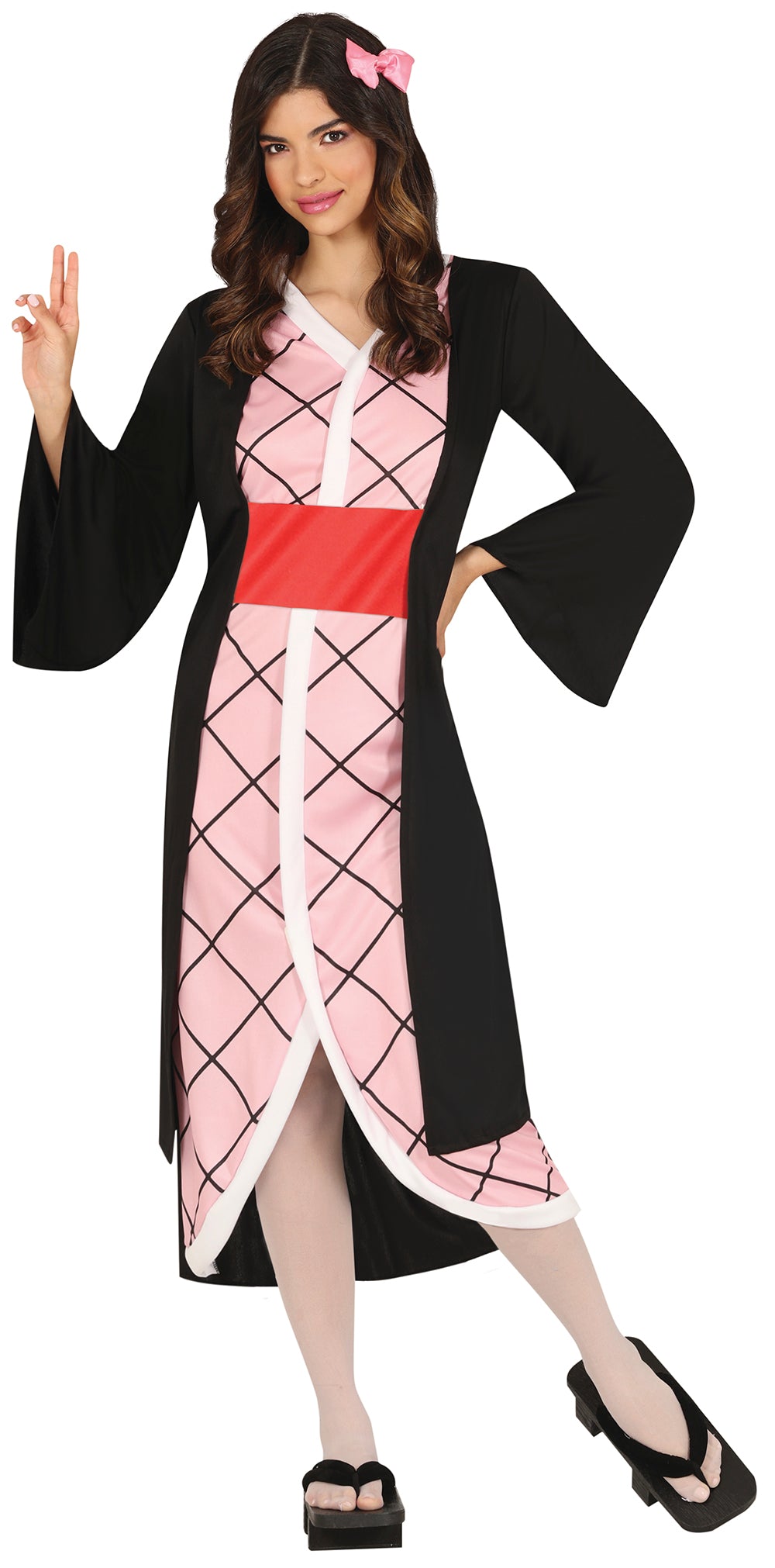 GP86029 – Ninja Krieger Kostüm Rosa Schwarz – Größe: 14 - 16 Jahre, 36 - 38 (S), 38 - 40 (M), 42 - 44 (L) – Farbe: Pink