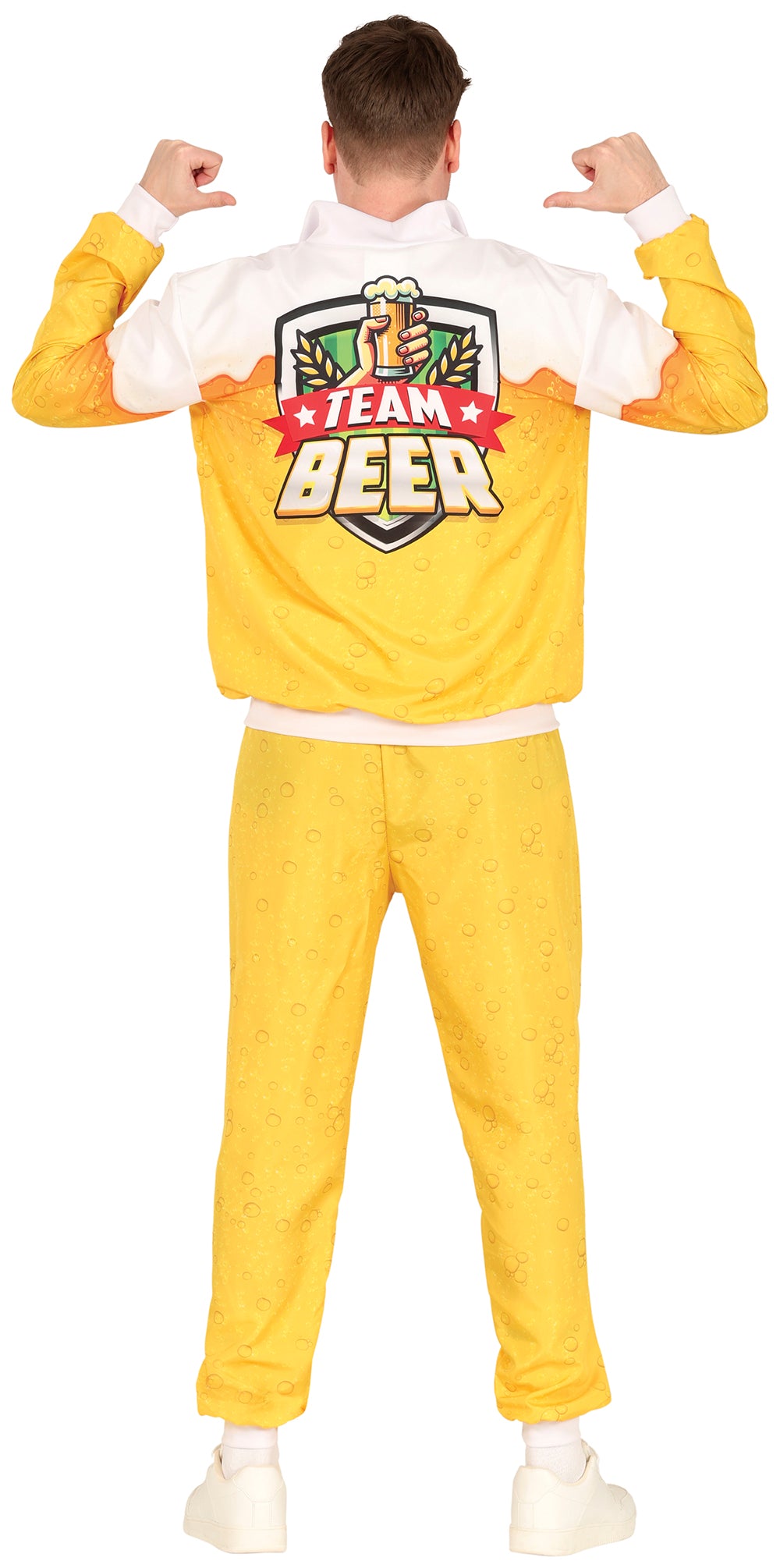 GP86035 – Bier Party Karneval Outfit Gelb Jacke Hose – Größe: 48 - 50 (M), 52 - 54 (L) – Farbe: Gelb