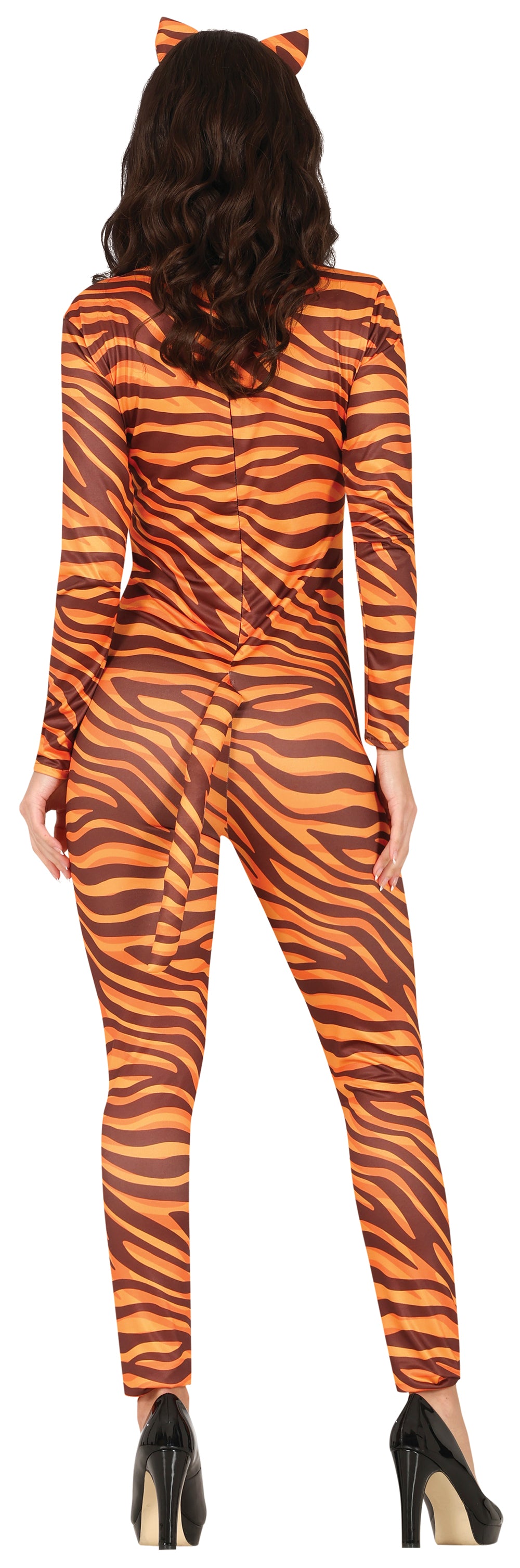 GP86038 – Tierkostüm Karneval Tiger Katzenohren – Größe: 36 - 38 (S), 38 - 40 (M), 42 - 44 (L) – Farbe: Orange