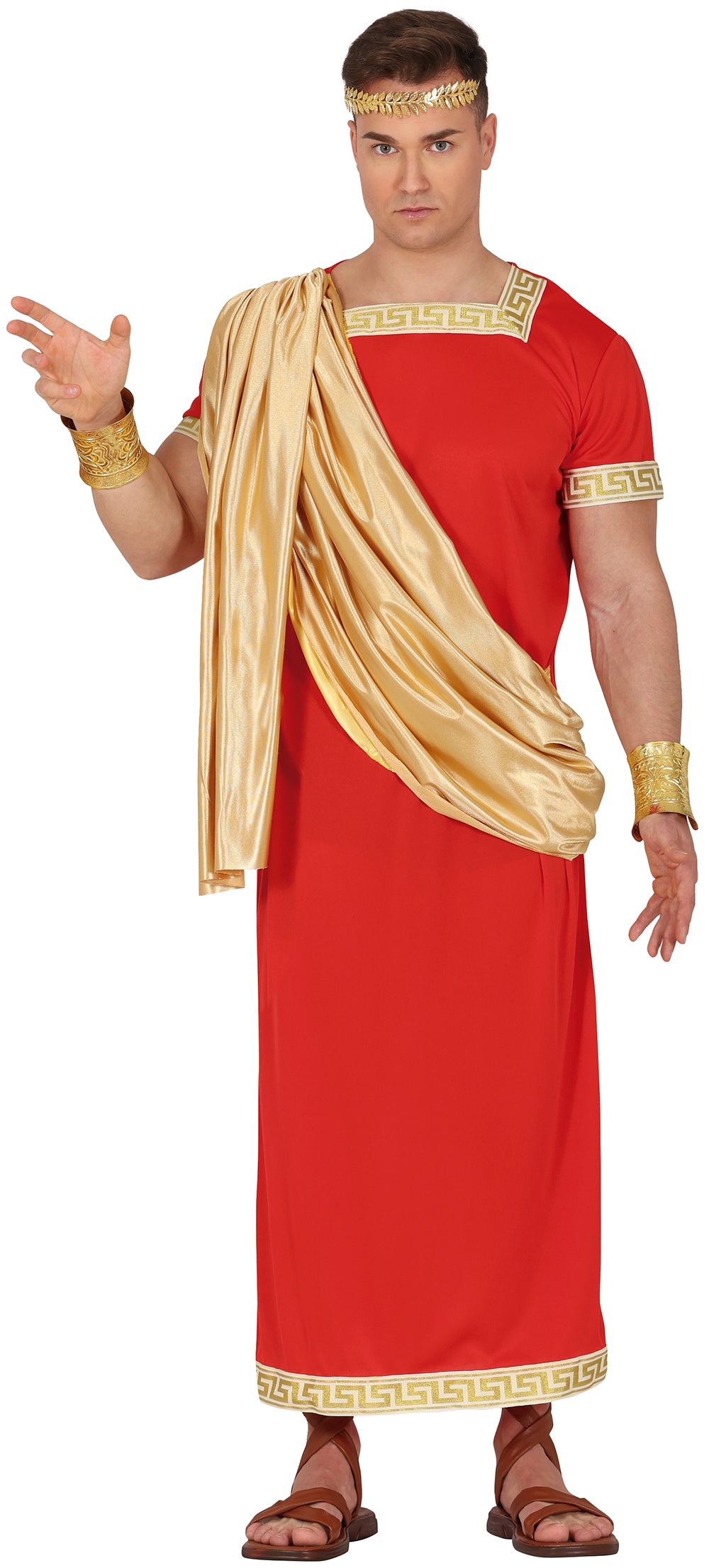 GP86049 – Römer Kaiser Toga Tunica Rot Karneval – Größe: 48 - 50 (M), 52 - 54 (L) – Farbe: Rot