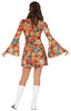 GP86057 – Hippie 70s Blumenmuster Stirnband Kleid – Größe: 36 - 38 (S), 38 - 40 (M), 42 - 44 (L) – Farbe: Mehrfarbig